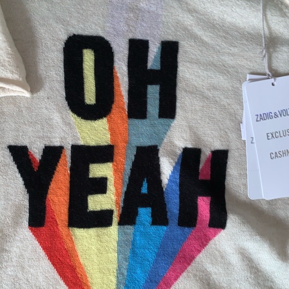 NWT Zadig & Voltaire Hexago Oh Yeah Cashmere Top - Picture 2 of 12